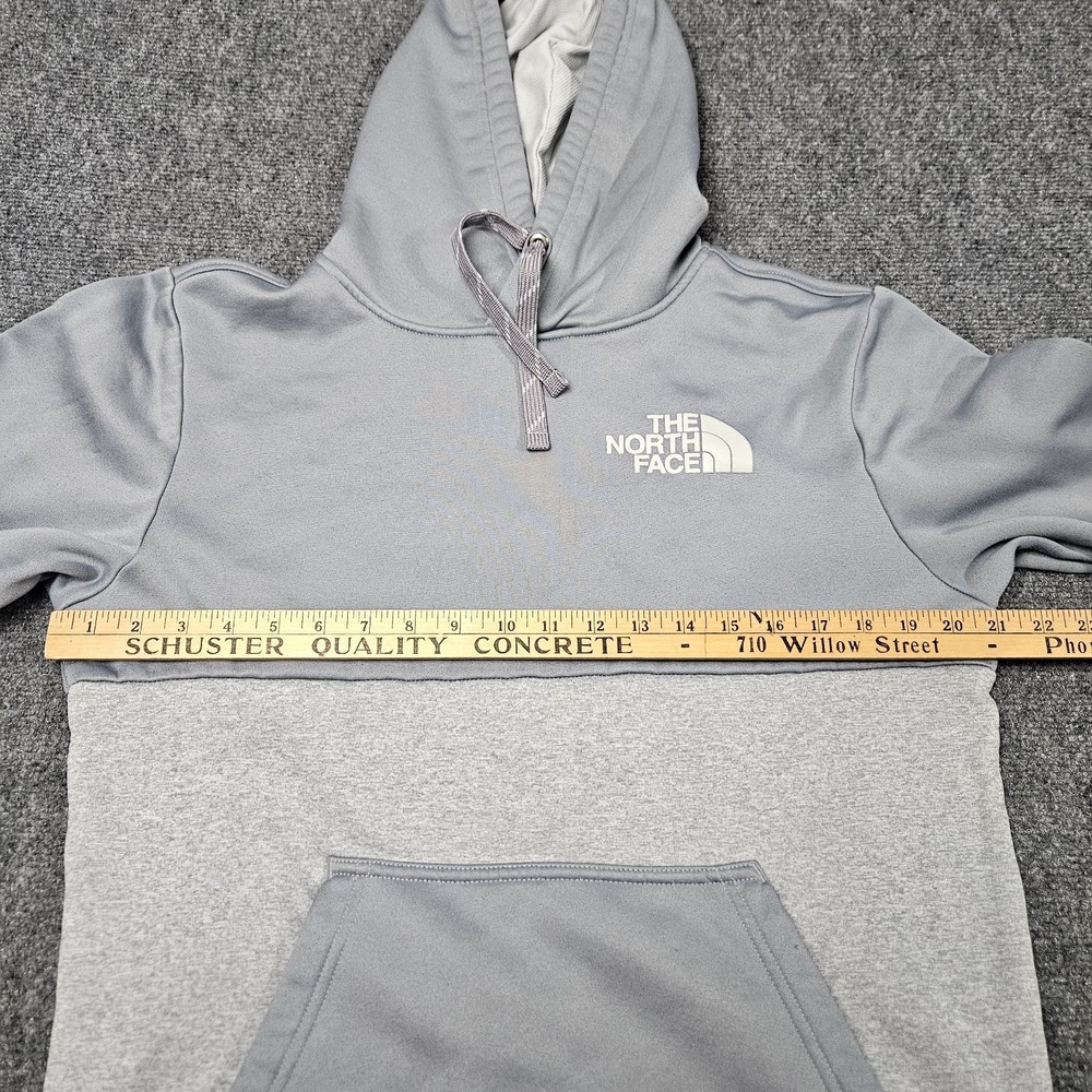 North Face Hoodie M Gray Two Tone Pullover Fleece Pocket Streetwear Gorpcore - Picture 6 of 8